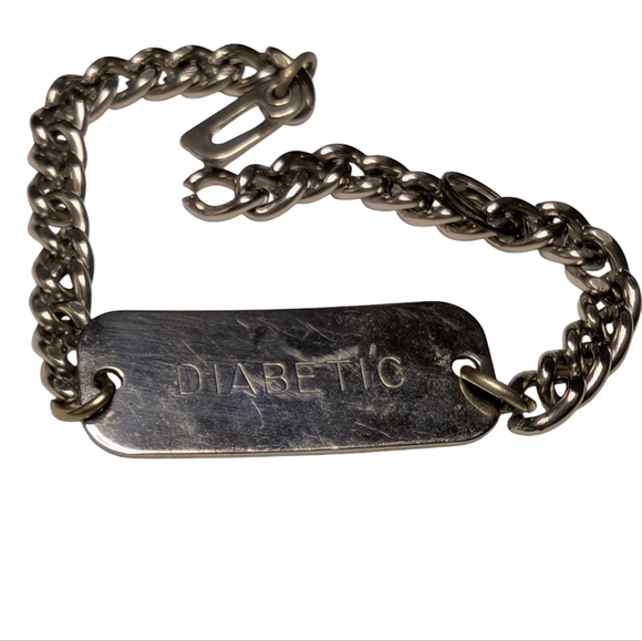 ACU-LIFE Medical Alert ID Diabetic Bracelet Silver Chain Engraved - Picture 5 of 8